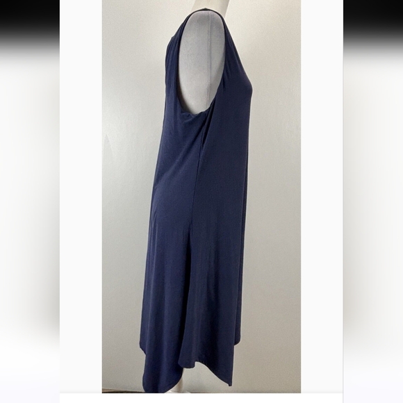 Soma Blue Handkerchief Swing Sleeveless Shift Dress Size Large - Picture 3 of 6